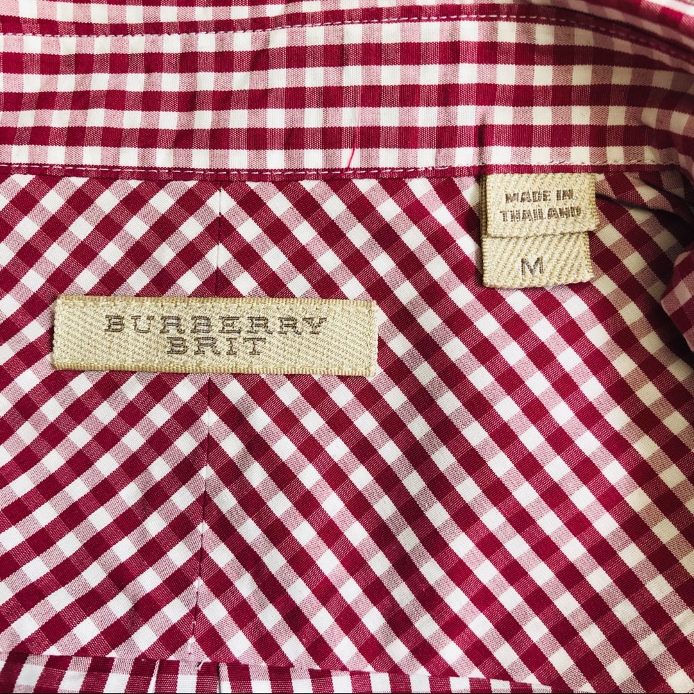 Burberry Brit Buttondown, Size M, Raspberry Red - image 6